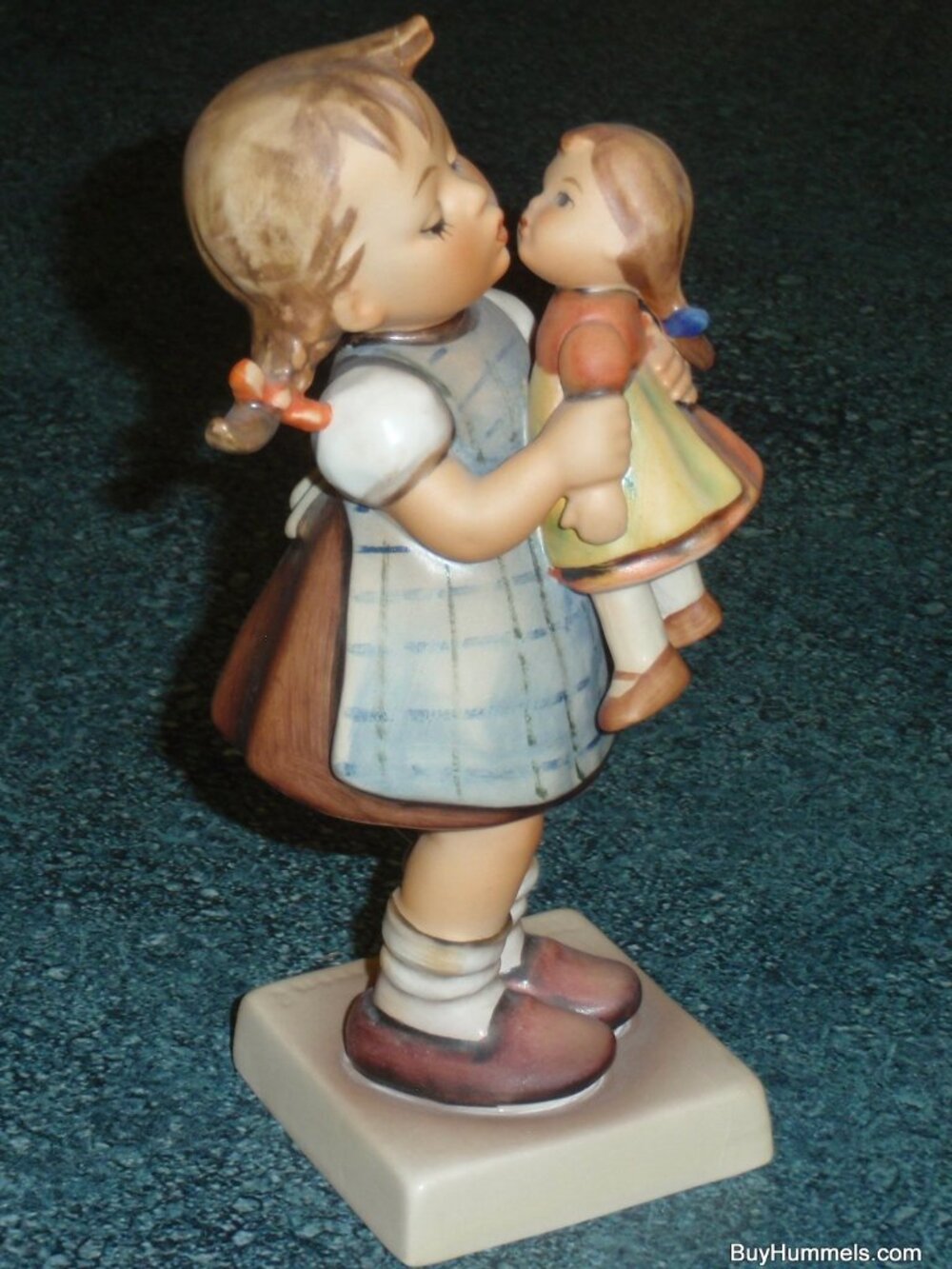 "Kiss Me" Goebel Hummel Figurine #311 TMK5 W Germany Girl with Doll 6" Tall